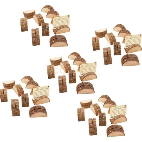 50pcs Rustic Wood Table Numbers Holder Wood Place Card Holder Party Wedding Table Name Card Holder Memo Note Card