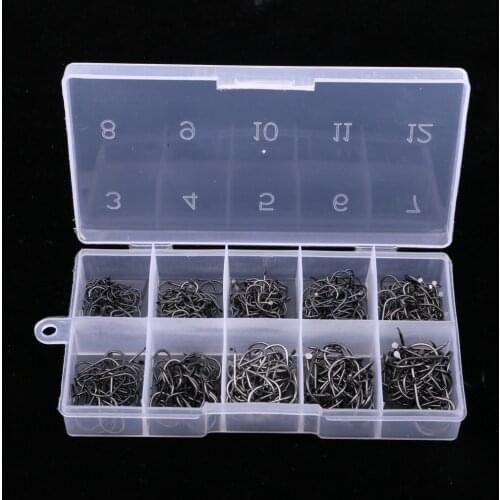 500pcs/set 10 Size Assorted Fishing Hooks Octopus Fish Hooks Circle Barbed Hook Fishing Accessory Replacement Tackles