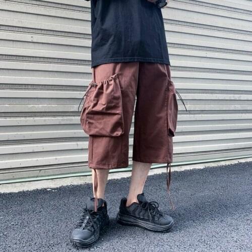 Mens Loose Casual Ankle Length Pants Harajuku Style Summer BF Male Harem Pants Spring Mens Cargo Pants Cotton Comfortable Solid