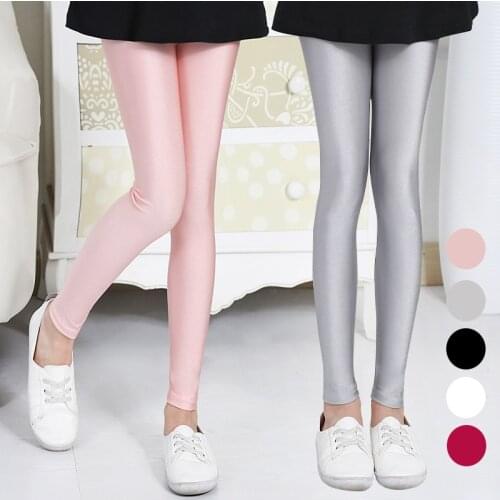 Kids childrens trousers spring autumn shiny leggings pants girls pants 4 6 8 10 12 years old baby girl clothes