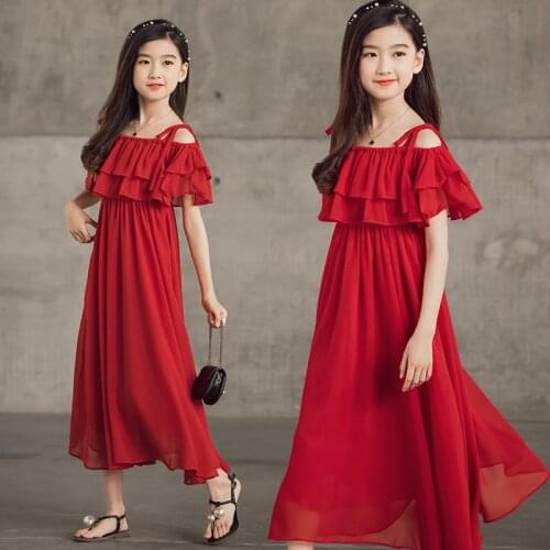 Kids Dresses for Girls Clothes 2020 Summer Evening Party Sling Long Dress Children Princess Dress Kids Outfits 10 12 14 Years