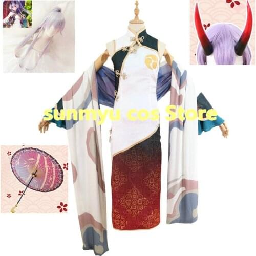 Fate Grand Order Tomoe gozen Archer Inferno 3rd Anniversary Cheongsam Chinese Dress Cosplay Costume Halloween
