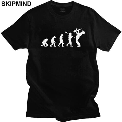 Saxophonist Evolution T Shirt Men Soft Cotton Urban T-shirt Funny Short Sleeve Musical Instrument Saxophone Tee Clothing Gift