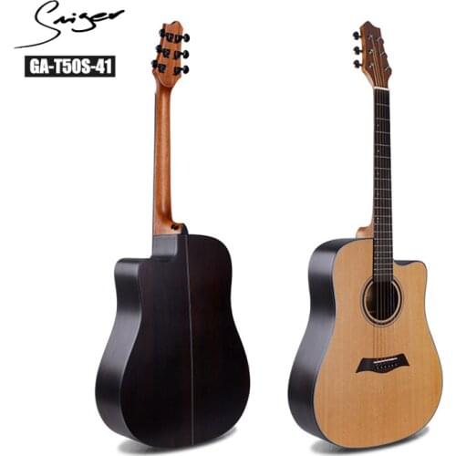 Guitar Solid Spruce Rosewood Acoustic Electric Steel-String 41 Inches D-Body Guitarra 6 Strings Folk Pop Cutaway Wood Color