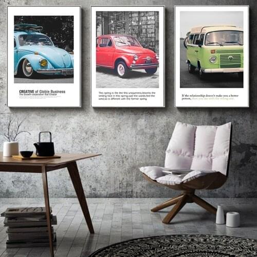Nordic Style Car Canvas painting Decorative Picture Retro Posters Wall Art Canvas Painting Picture Kids Room Home Wall Decor