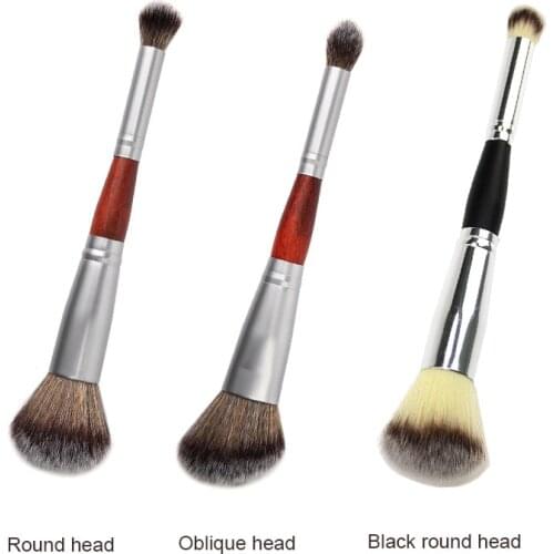 Double Head 1Pcs Face Makeup Brush For Foundation Highlighter Bronze Eyeshadow Blush Power Facial Beauty Makeup Cosmetic Tools