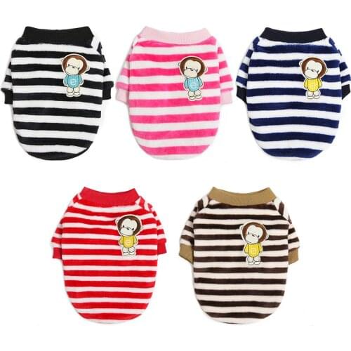 Classic Dog Striped Shirt Pet Dog Cat Clothes for Small Medium Dog Summer Chihuahua Tshirt Puppy Vest Pet Clothes Drop Shipping