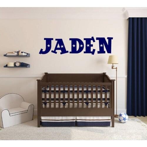 Stars Outer Space Name Wall Decal, Monogram Custom Kids Name Boys Nursery Room Vinyl Wall Sticker Bedroom Home Decor A915