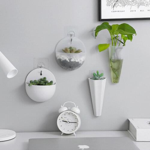 Wall Hanging Plastic Planters Basket Flower Vases Pot Decorative Indoor Succulent Plants Hanger Wall Decor Home Decoration