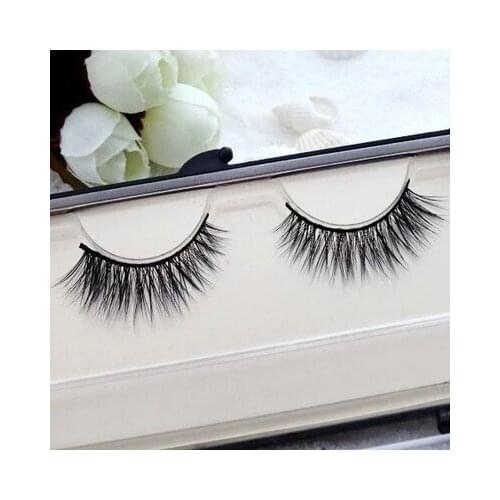 2015 New 3D Fashion Bushy Cross Natural False Eyelashes Mink hair Handmade Eye Lashes Free shipping