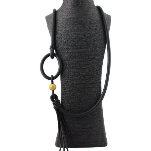 New Bead Necklaces For Women Long Necklaces Designer Handmade Rubber Jewelry Necklace Fashion Bohemia Style Gift