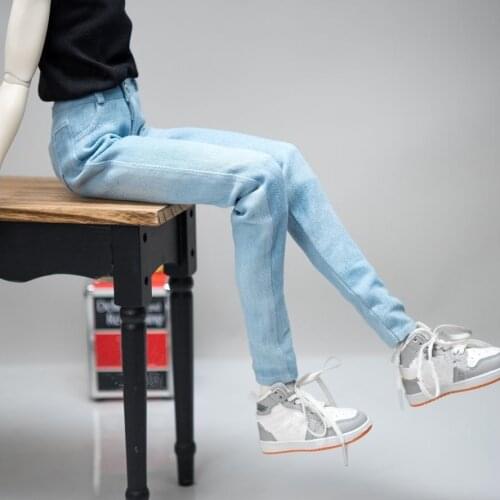 BJD Doll Clothing Fits the 1/3 1/4 SD13 SD17 Uncle Size Fashion Go with the new skinny denim pants in light blue and blue