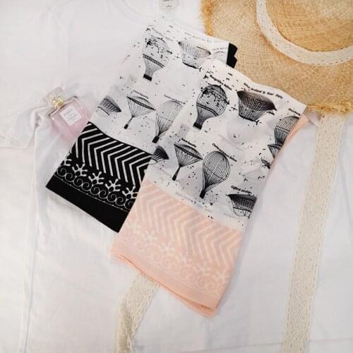 2020 70x70 air balloon Multipurpose women Silk twill scarf Satin square tie Hairband ladies foulard femme towel bufanda shawl