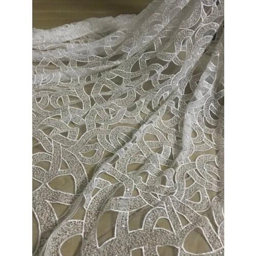 Latest nigerian french mech lace fabric SYJ-32713 Embroidered High Quality African Lace Fabric