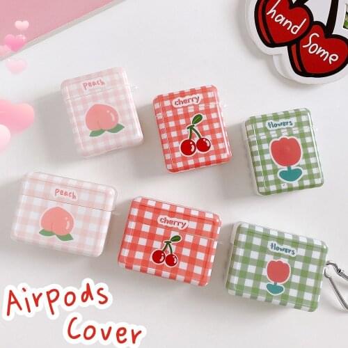 Pink Earphone Case For AirPods 2 Pro Cases Soft Matte Cute Flowers Peach Cherry Charging Box Cover for AirPod 2 3 Air Pods Case
