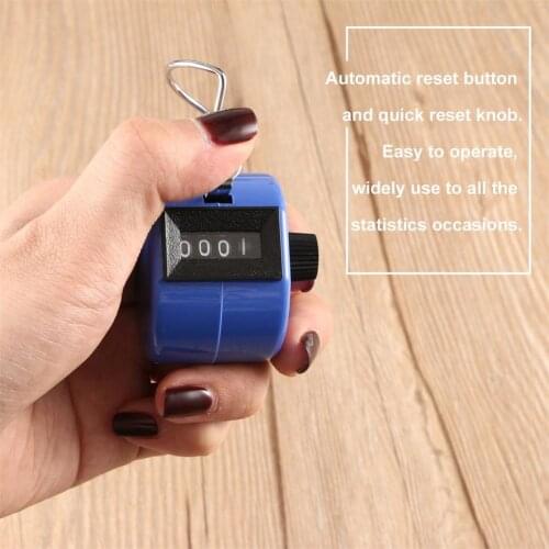 Handheld Tally Click Counter Golf 4 Digital Chrome Manual Mechanical Counter Dark Blue