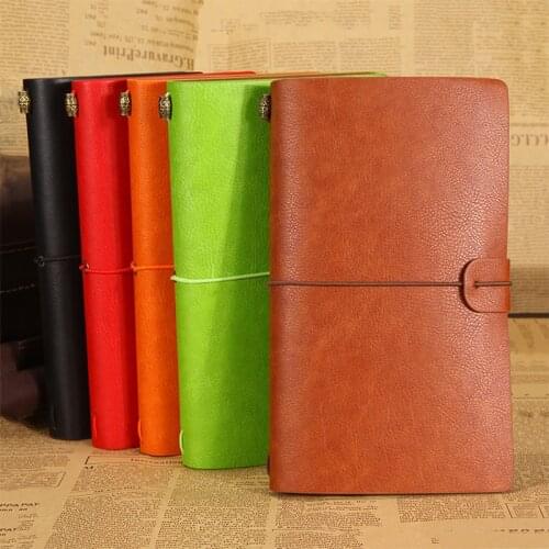 RuiZe creative A6 travel journal diary leather travelers notebook note book soft cover school stationery gift can engrave name