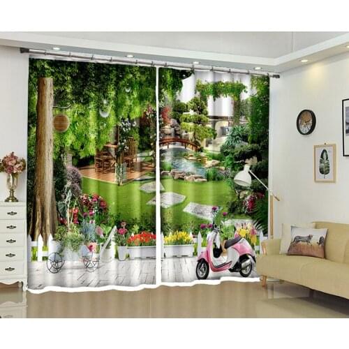 Garden 3d Curtains For Living Room Window Treatments Modern Curtains For Beding Room living room High-precision Shade