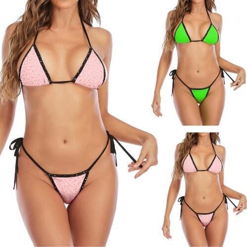 Sexy 2021 Diamond Bikini Swimsuit Women Thong Swimwear Push Up Bikinis Female Low Waist Swimming Suits For Bathing Suit #G3