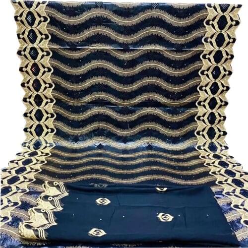 SJ Lace 2021 New arrival African Bazin riche Fabric with Stones Embroidery French Basin Riche Nigerian Material L3-27