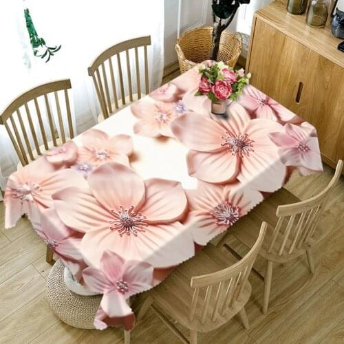 Flower Tablecloth Creative Colorful Wallflower Pattern Washable Thicken Rectangular Table Cloth for Wedding Wedding Decoration