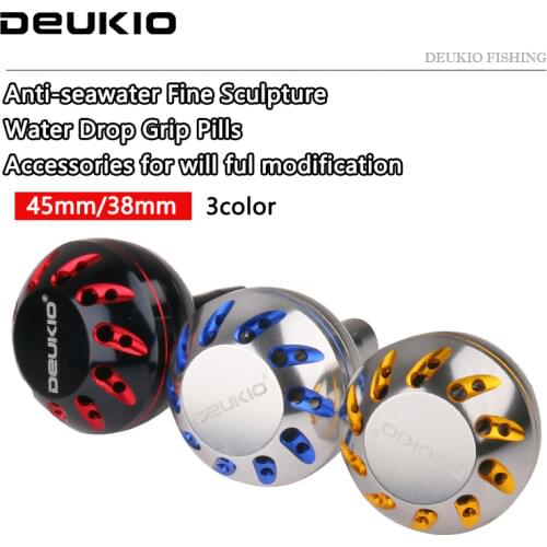 DEUKIO 38MM/45mm Metal Fishing Reel Handle Knob Fishing Rocker Knob Alloy for Spinning Wheel Baitcasting Component Reel Grips