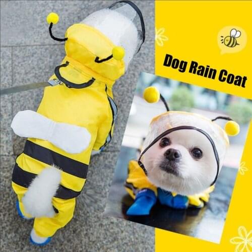 Pet Dog Raincoat Hooded Reflective Waterproof Jacket for Dogs Soft Breathable Mesh Puppy Dog Rain Coat Dog Dogs Rain Coat