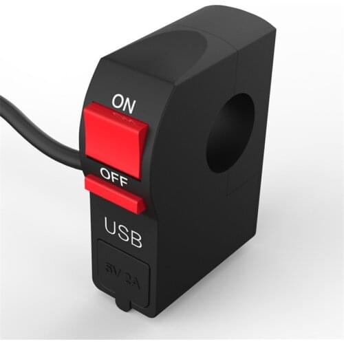 Universal Moto Switch Push Button Motorcycle USB Charging Handlebar Switches Additional Scooter Headlight Extra Controller