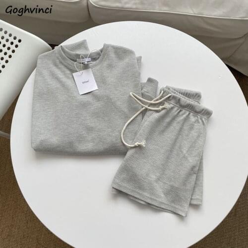 Sets Women Fashion Joggers Shorts Drawstring All-match Solid BF Leisure Summer Thin Loose Quality Harajuku Casual Simple Outfits