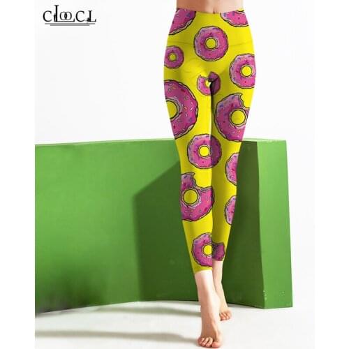 CLOOCL Womens Leggings Homerjay Donuts Printed High Waist Elasticity 3D Fashion Sweatpants for Women Fitness Pants