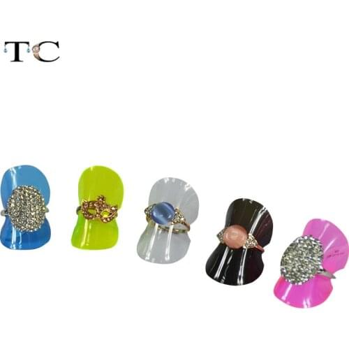 Wholesale Jewelry Display 38mm Plastic Ring Sheet Black Ring Holder Earings Fashion Jewelry Organizer 1pcs