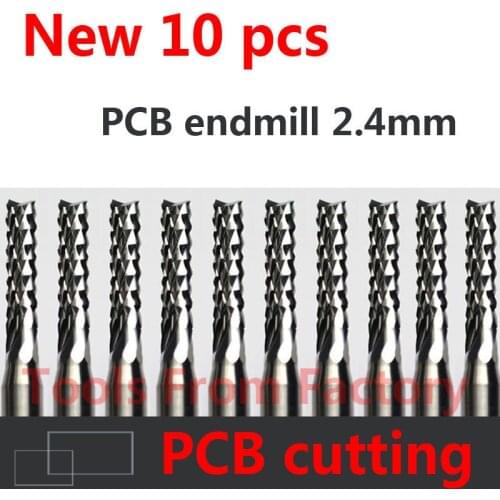 10pcs Carbide PCB CNC Engraving Bits End Milling Cutter cutting drill hole endmill 2.4mm Diameter # ST3.2.410
