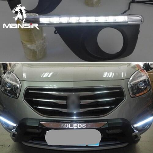 12V LED Daytime Running Light Daylights ABS Car DRL For Renault Koleos 2011 2012 2013 2014 Signal headlight Auto Bulb Foglamps