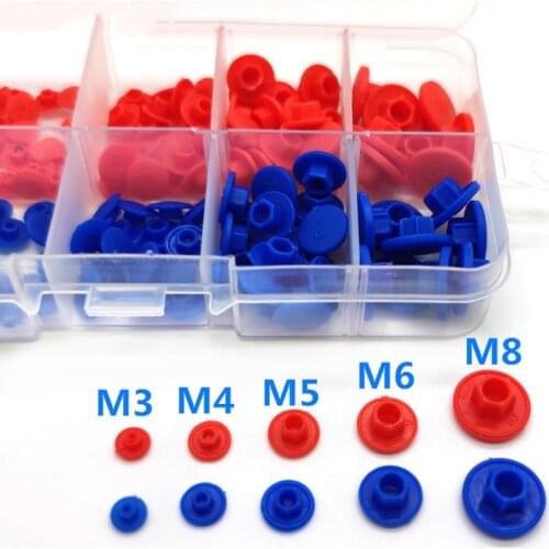180 Pcs / Batch M3 M4 M5 M6 M8 Plastic Hexagon Head Cover Hexagon Screw Auto Parts Hexagonal Dustproof Waterproof Rustproof Cap