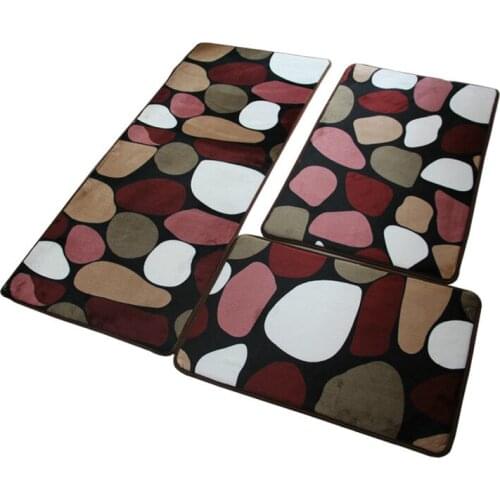 3 Pcs/set Large Size Coral Fleece Tapete Anti Slip Bathroom Kitchen Carpet Cheap Large Non-slip Bathroom Rug Carpet Set For Home