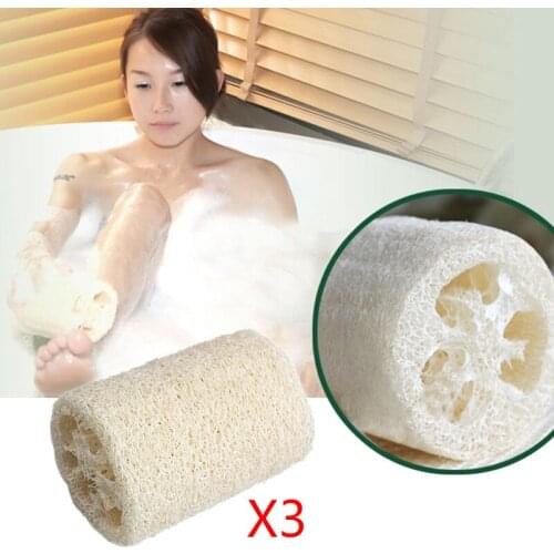 3pcs Nature Organic Loofahs Loofah Spa Exfoliating Scrubber Natural Luffa Body Wash Sponge Remove Dead Skin Made Soap