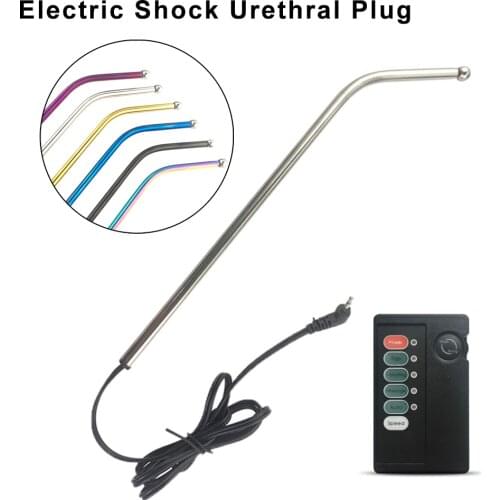 5Colors Metal Electric Shock Penis Plug Urethral Catheter Penis Stimulate Urethral Sounding Plug Dilator Electro SM Toys for Men
