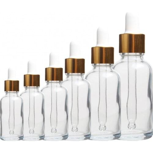 50% Hot Sale Clear Refillable Bottles Dropper Bottle Glass Essential Oil Liquid Aromatherapy Perfume Container