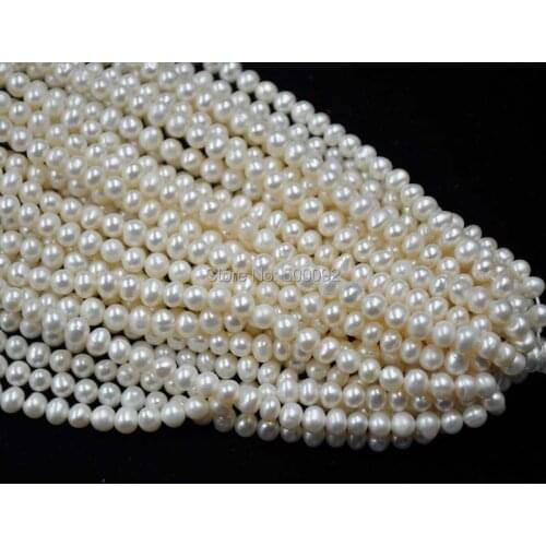 AA 50 strands white 5-6mm freshwater pearl wholesale free shipping