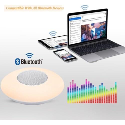 Wireless Bluetooth Speakers Subwoofer Boombox Night Light LED RGB Colorful Portable Music Support TF for Computer with Mic