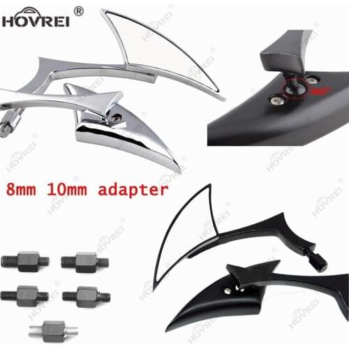 Spear Blade Side Mirrors Motorcycle Aluminum Triangle Mirros 8MM 10MM side Rearview mirrors For Harley Cruiser Chopper Custom