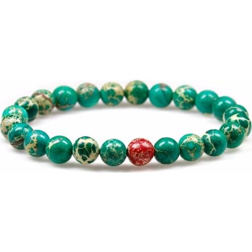 8mm Natural Emperor stone Stone Bead Bracelet for Women,Beaded Charm Elastic Bracelets,High Grade Mens Jewelry Gift