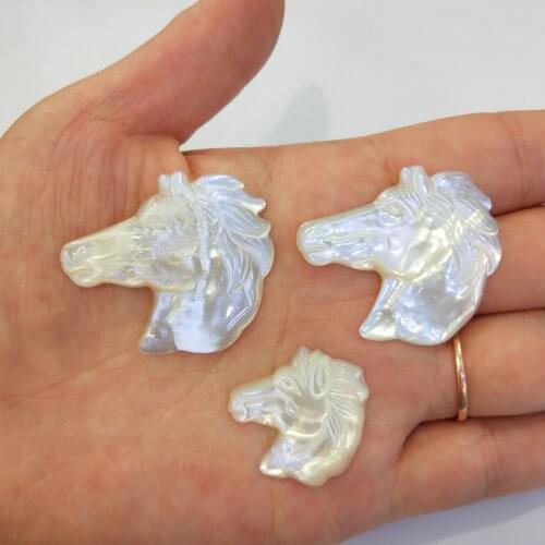 1Pcs Horse-head Shape Shell Loose Beads Charms For Jewelry Making DIY Necklace Bracelet Anklet Furniture Accessories