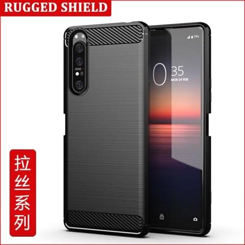 For Sony Xperia 1 II Carbon fiber Cover Phone Case Bumper Case Full Protection Shockproof Bumper for Sony Xperia 1 II 6.5Inch