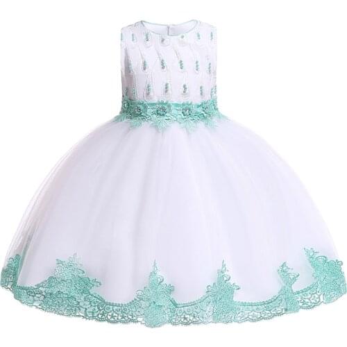 2021 Ceremony Girls Dresses For Party And Wedding Girl Pearls Evening Dress Kids Childrens Clothing Princess Dress 3-10 Years
