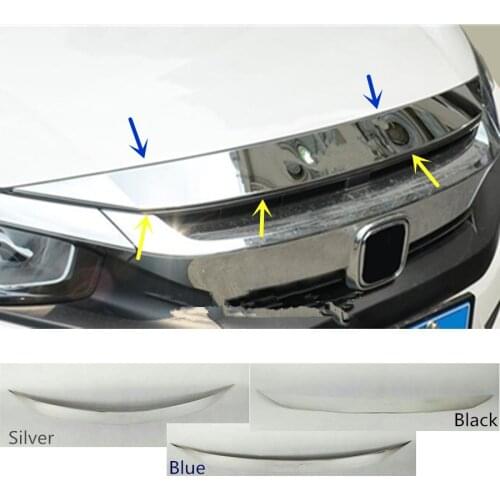 For Honda Civic 10th Sedan 2016 2017 2018 2019 Car Bumper Engine Stainless Steel Trim Front Grid Grill Grille Frame Edge 1pcs