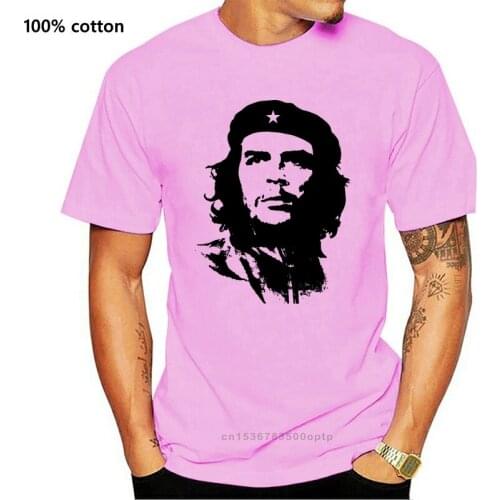 Che Guevara Face Silhouette - Mens Iconic T-Shirt Revolution Cuba 100% Cotton Straight O-Neck Short Sleeve T Shirt Top Tee