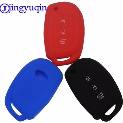 Jingyuqin 10ps New 3 Buttons Silicone Remote Flip Car-Styling Key Cover Case For Hyundai i10 i30 IX25 IX35 IX45 Elantra Accent