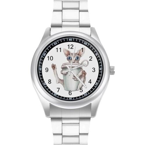 Coffee Quartz Watch Outdoor Classy Wrist Watch Stainless Photo Analog Girl Wristwatch