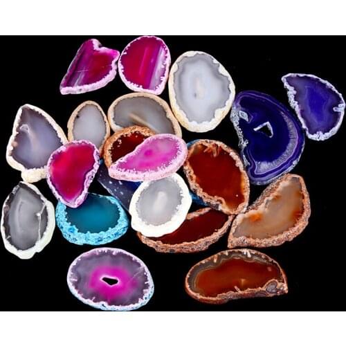 1Pc Irregular Crystal Slice Brazil Healing Reiki Stone Quartz Pendant Mineral Home Decor Natural Agate Geode Polished